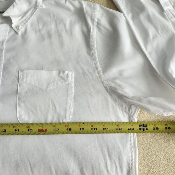 BUCK MASON Men's Oxford Shirt One Pocket Men's LARGE White 100% Cotton *Read - Picture 3 of 14